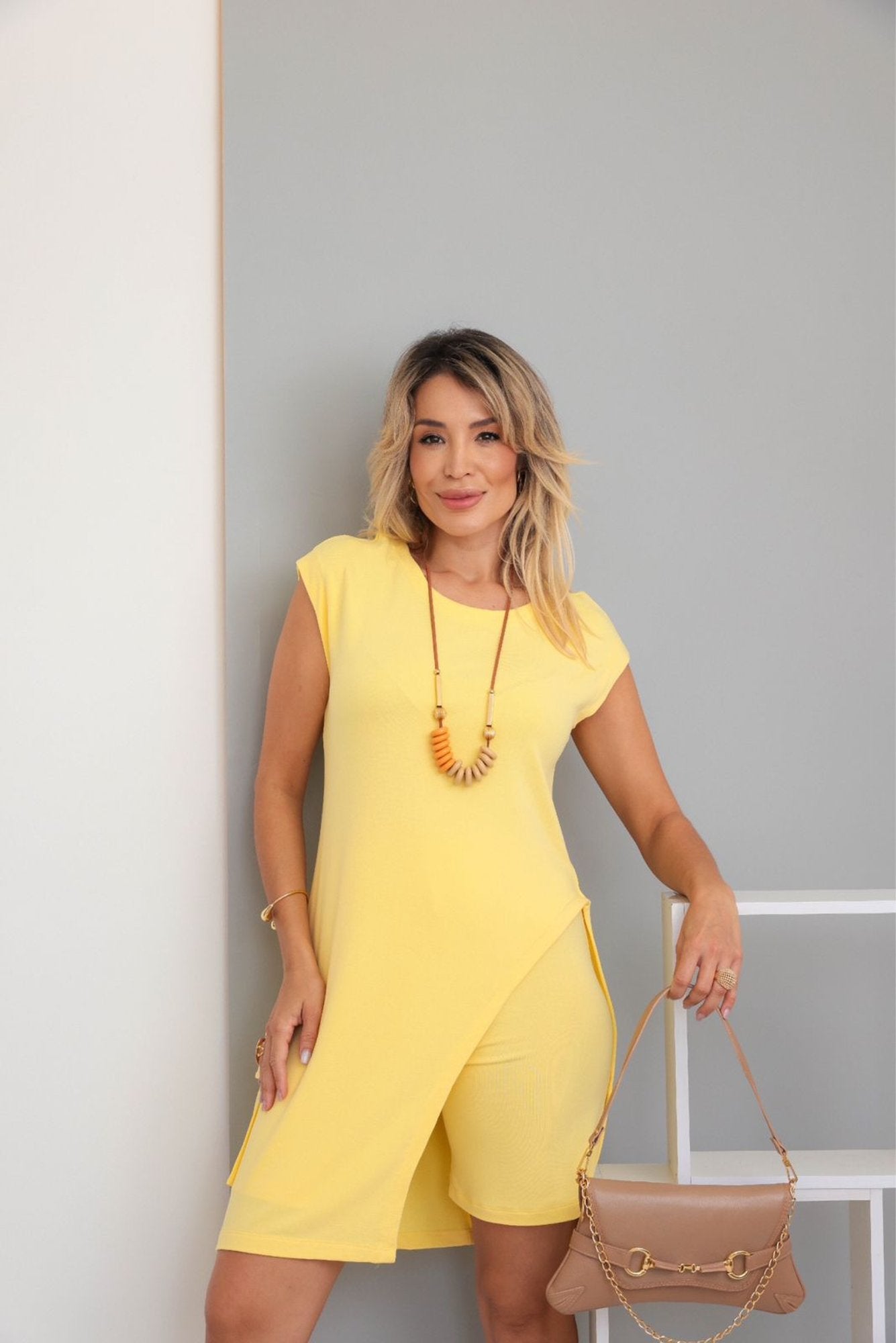 Conjunto Mini Veste - Amarelo