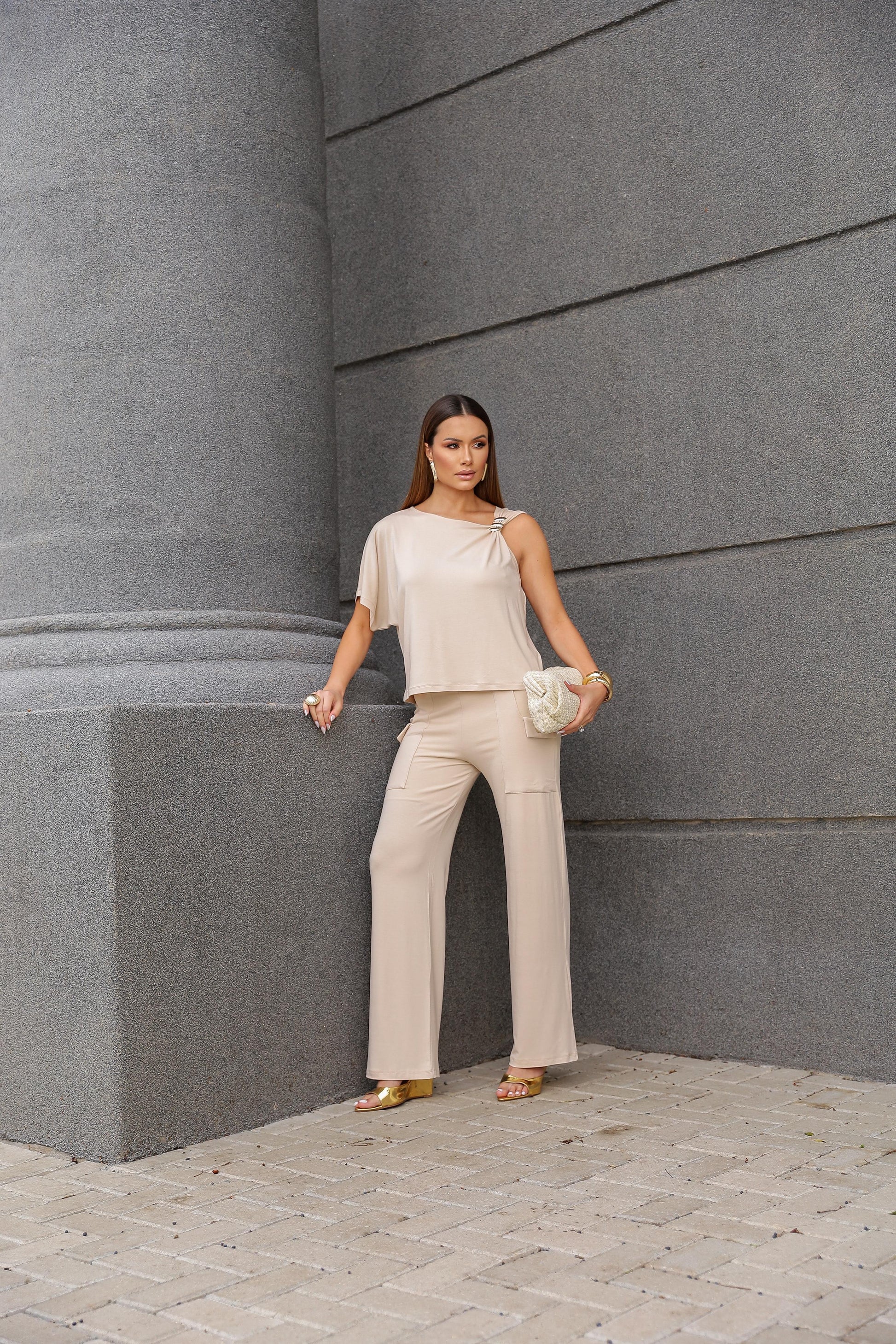 Conjunto Nuvia - Bege