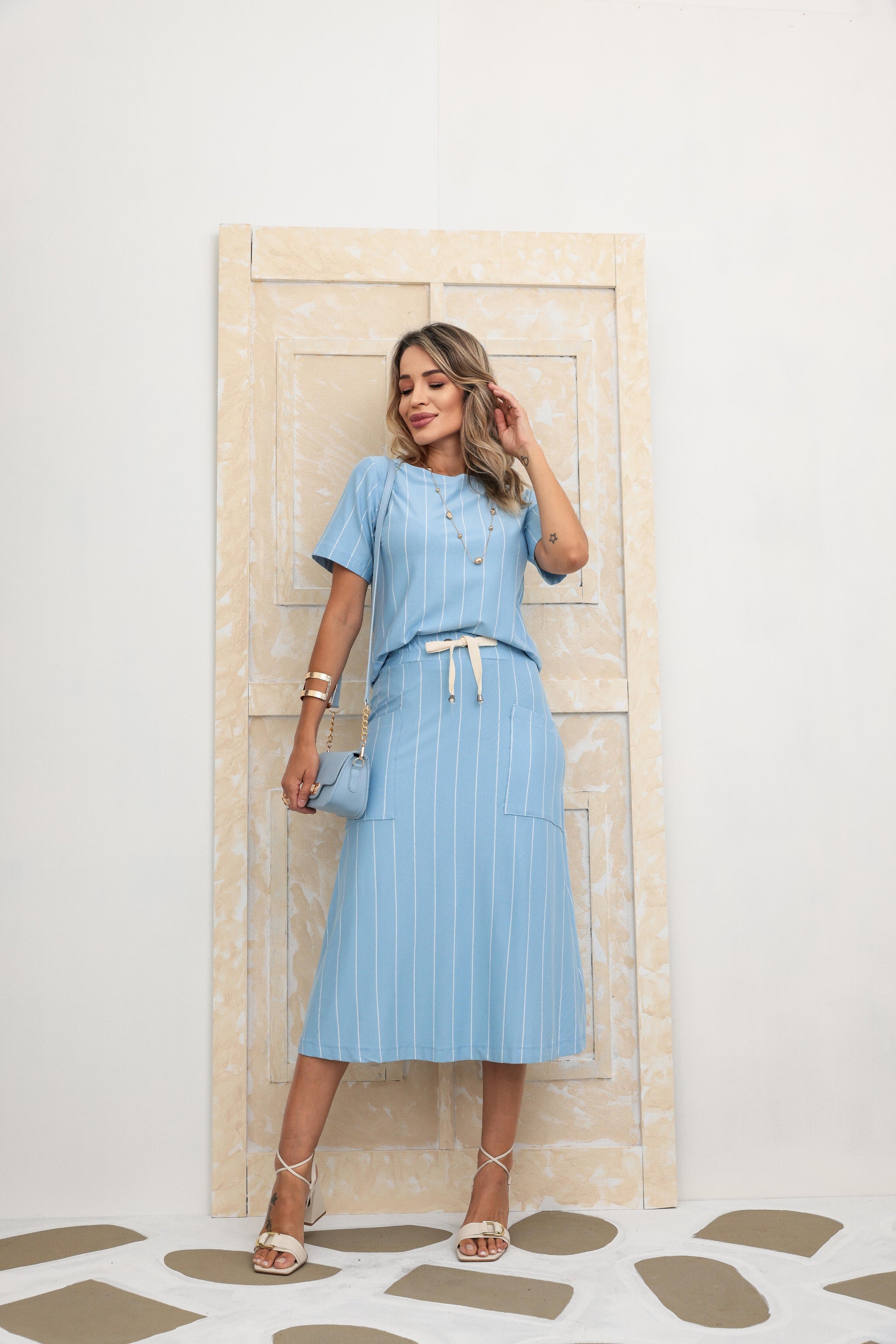 Conjunto Saia Astúrias - Azul