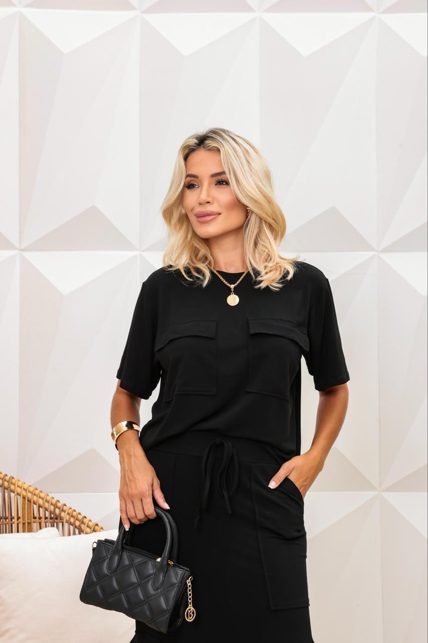 Conjunto Saia Cargo - Preto