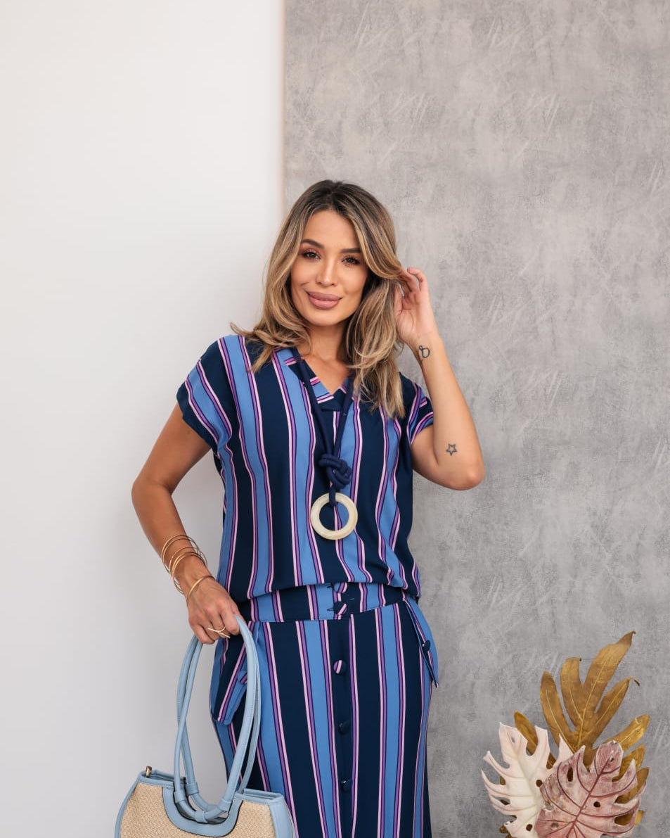 Conjunto Saia Classic - Azul Pacífico