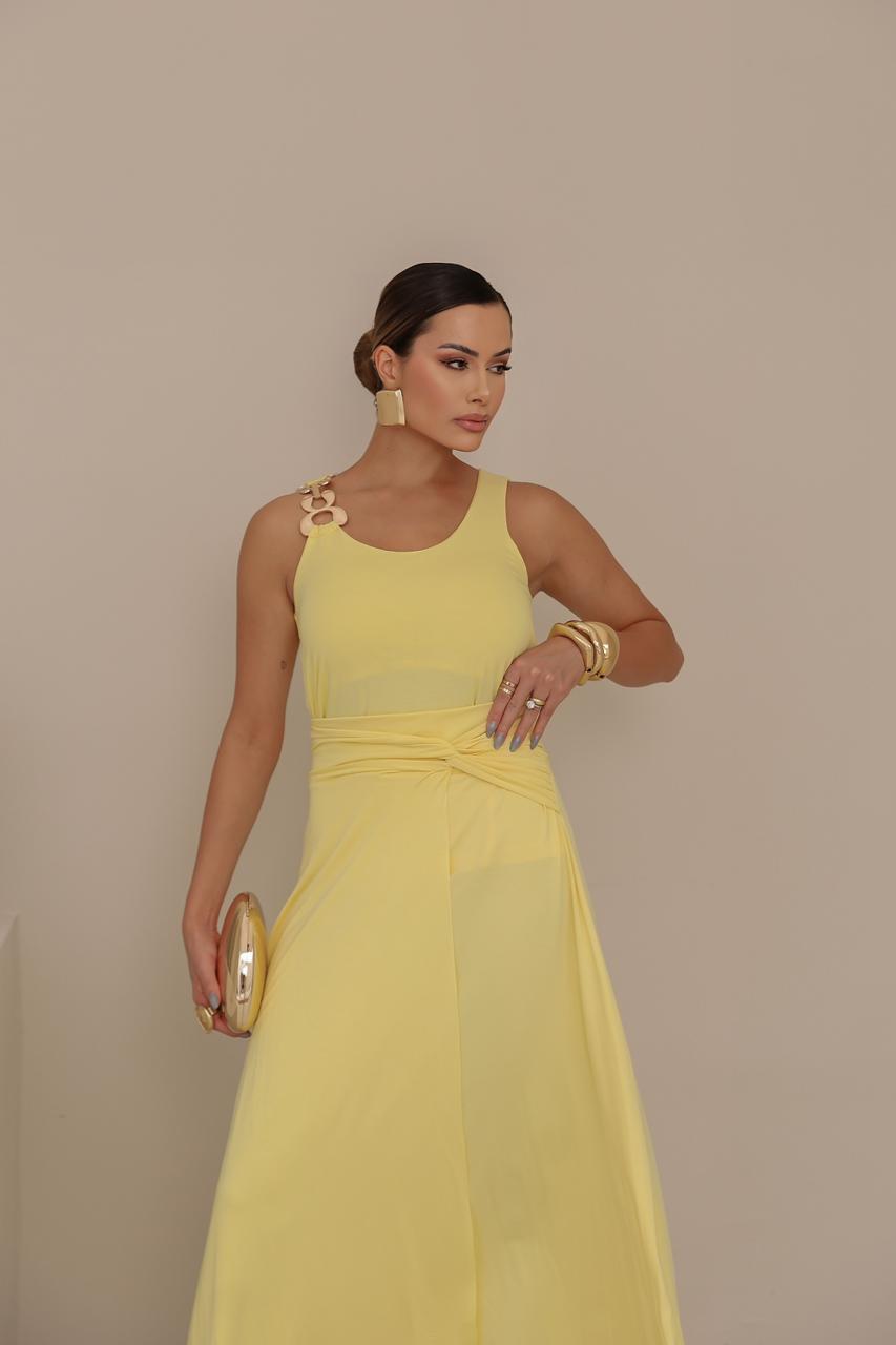 Conjunto Saia Dalinne - Amarelo