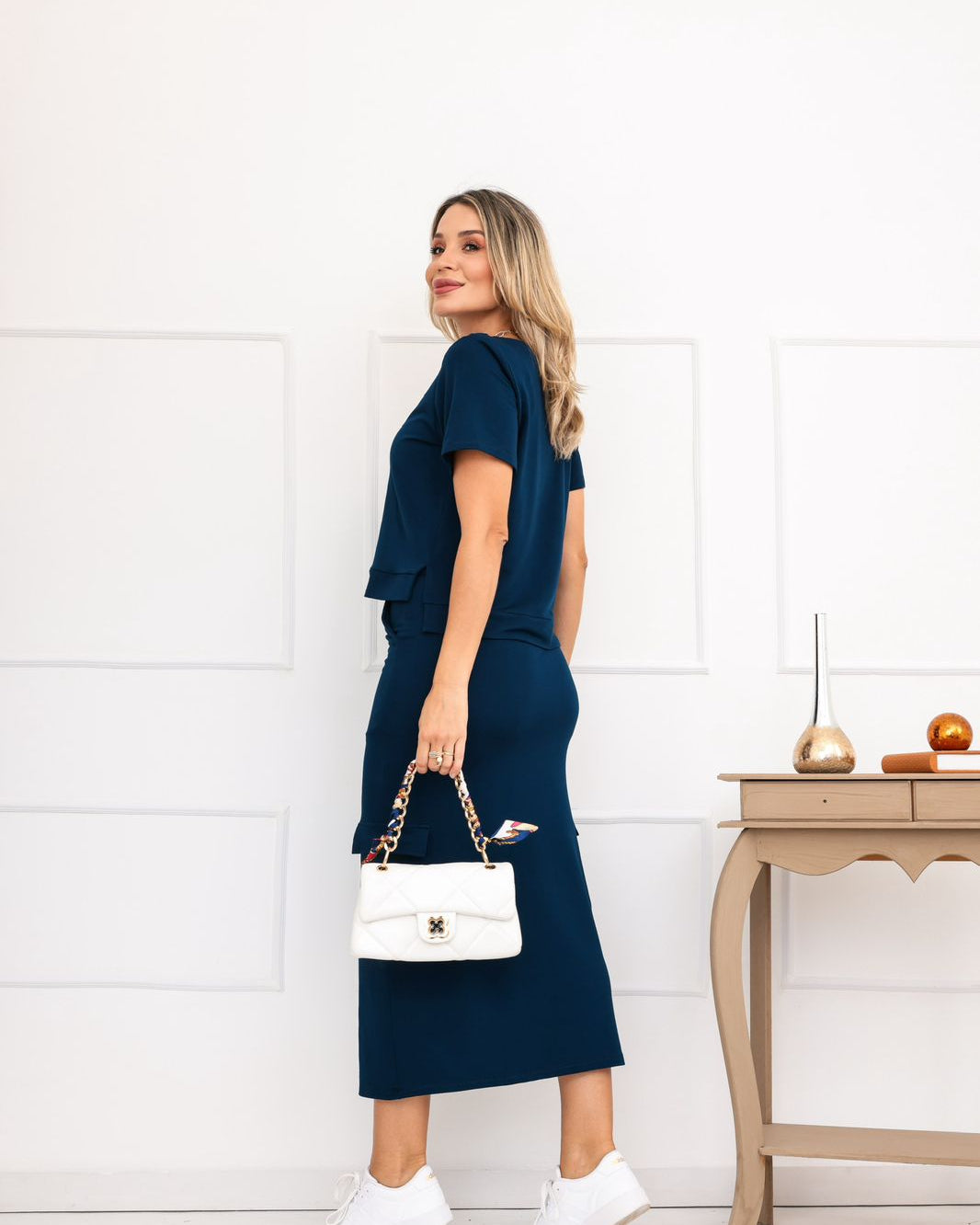 Conjunto Saia Magic - Azul Marinho