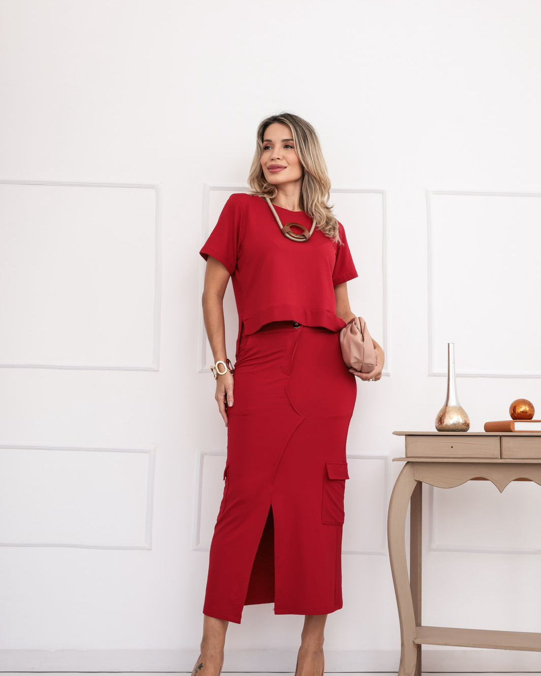Conjunto Saia Magic - Vermelho