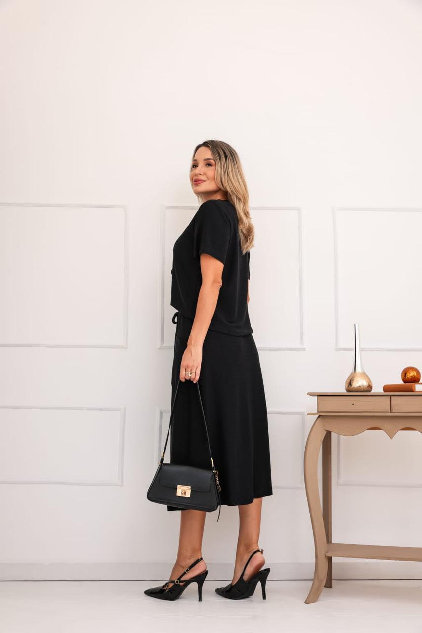 Conjunto Saia Natura - Preto