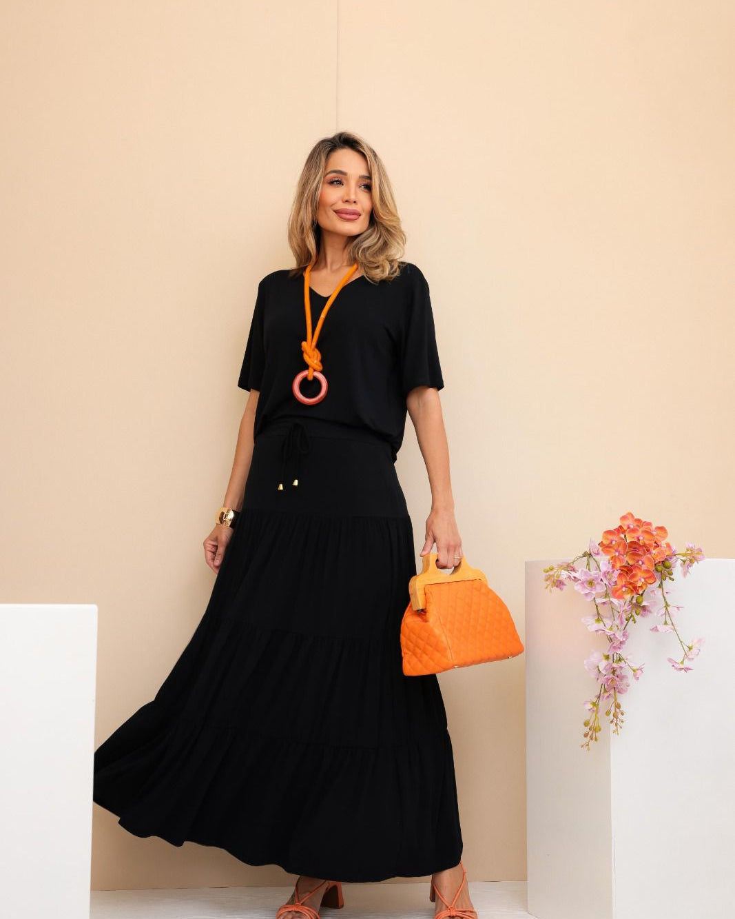Conjunto Saia Prisma - Preto