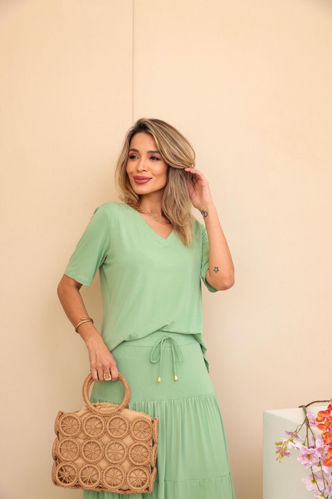 Conjunto Saia Prisma - Verde Menta