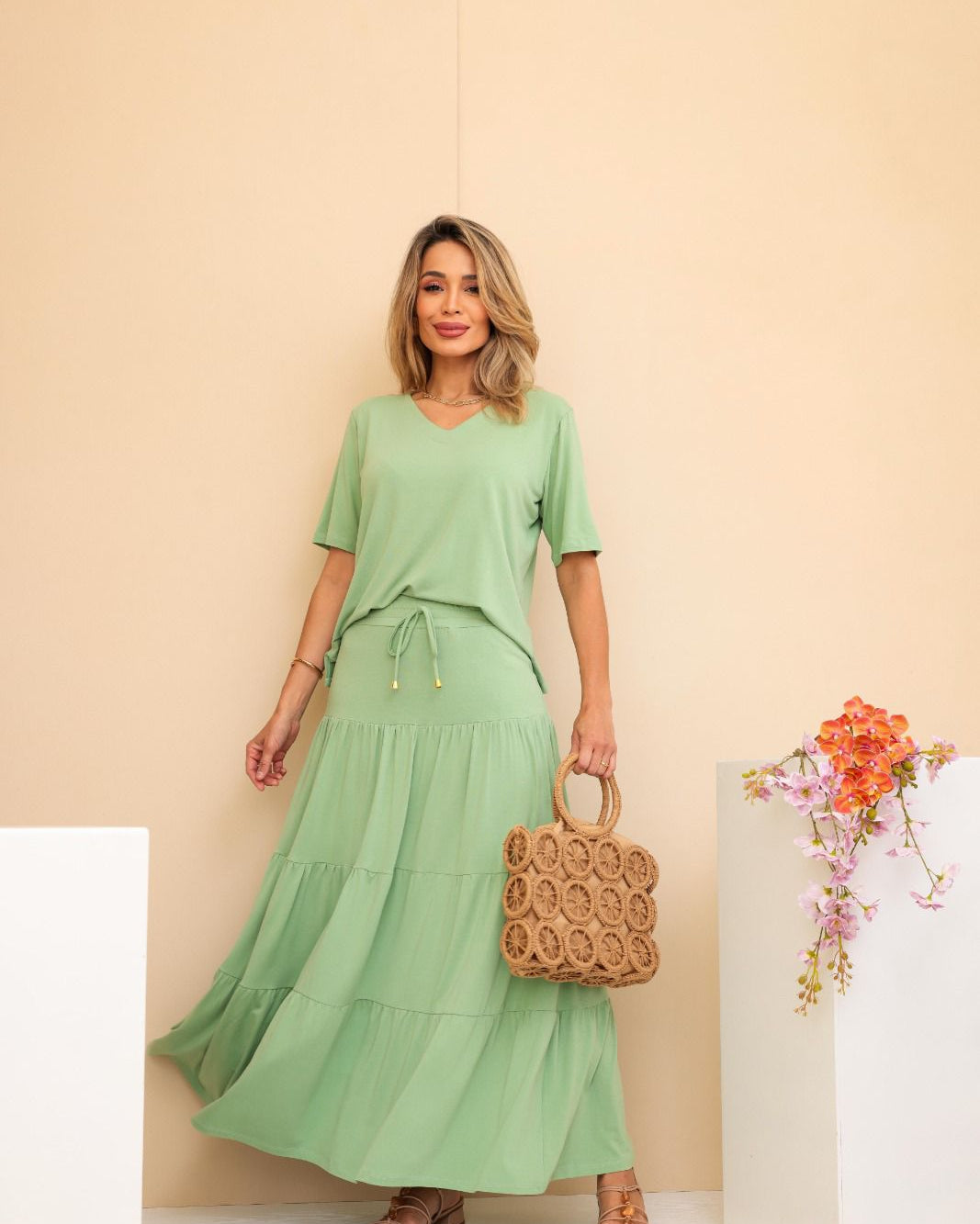 Conjunto Saia Prisma - Verde Menta