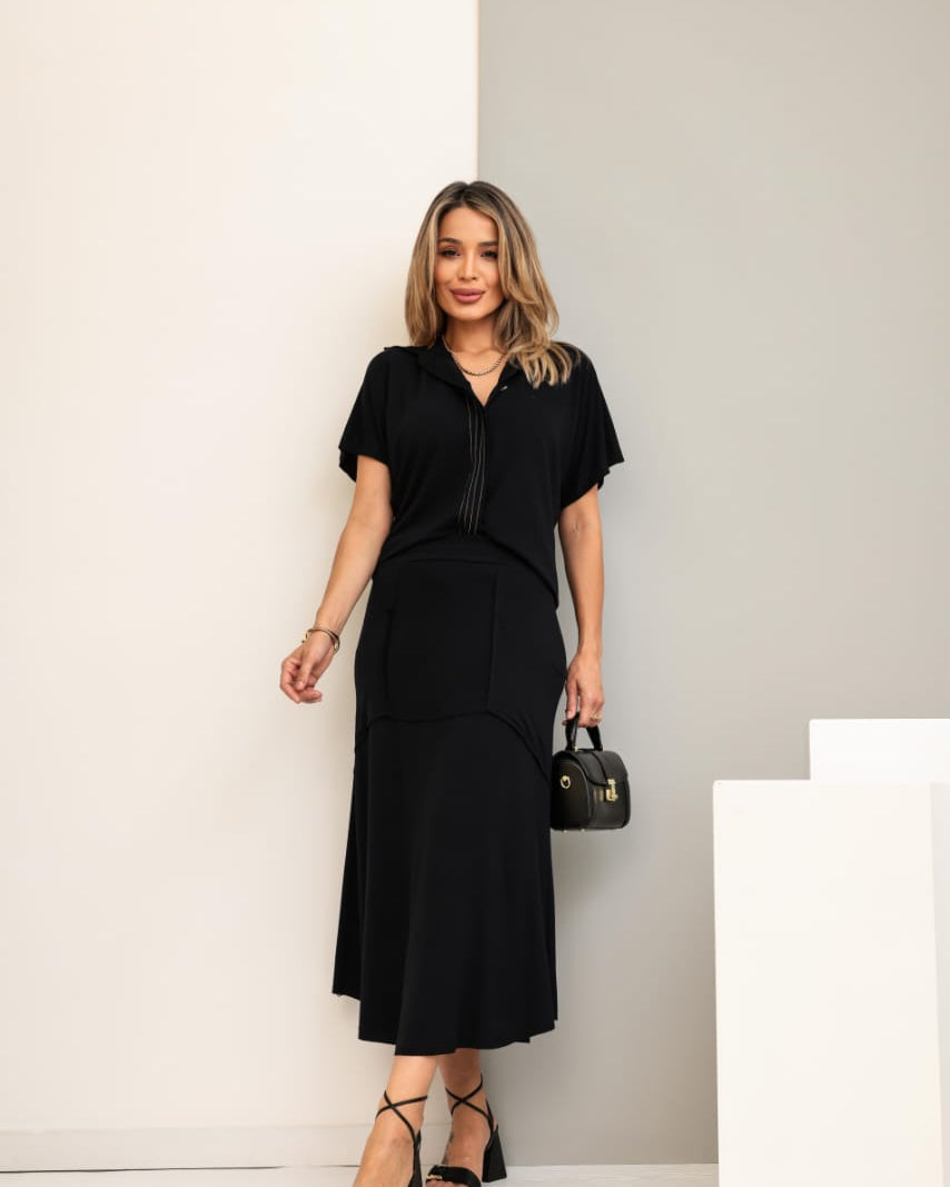 Conjunto Saia Sereia - Preto