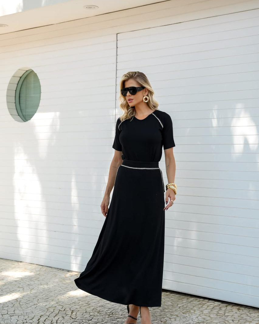 Conjunto Saia Tempus - Preto