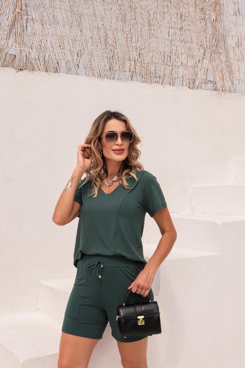 Conjunto Shorts Cannes - Verde Oliva