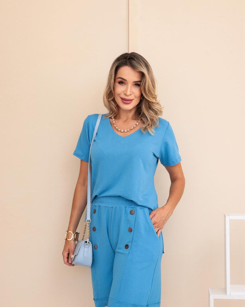 Conjunto Shorts Ocean - Azul Céu