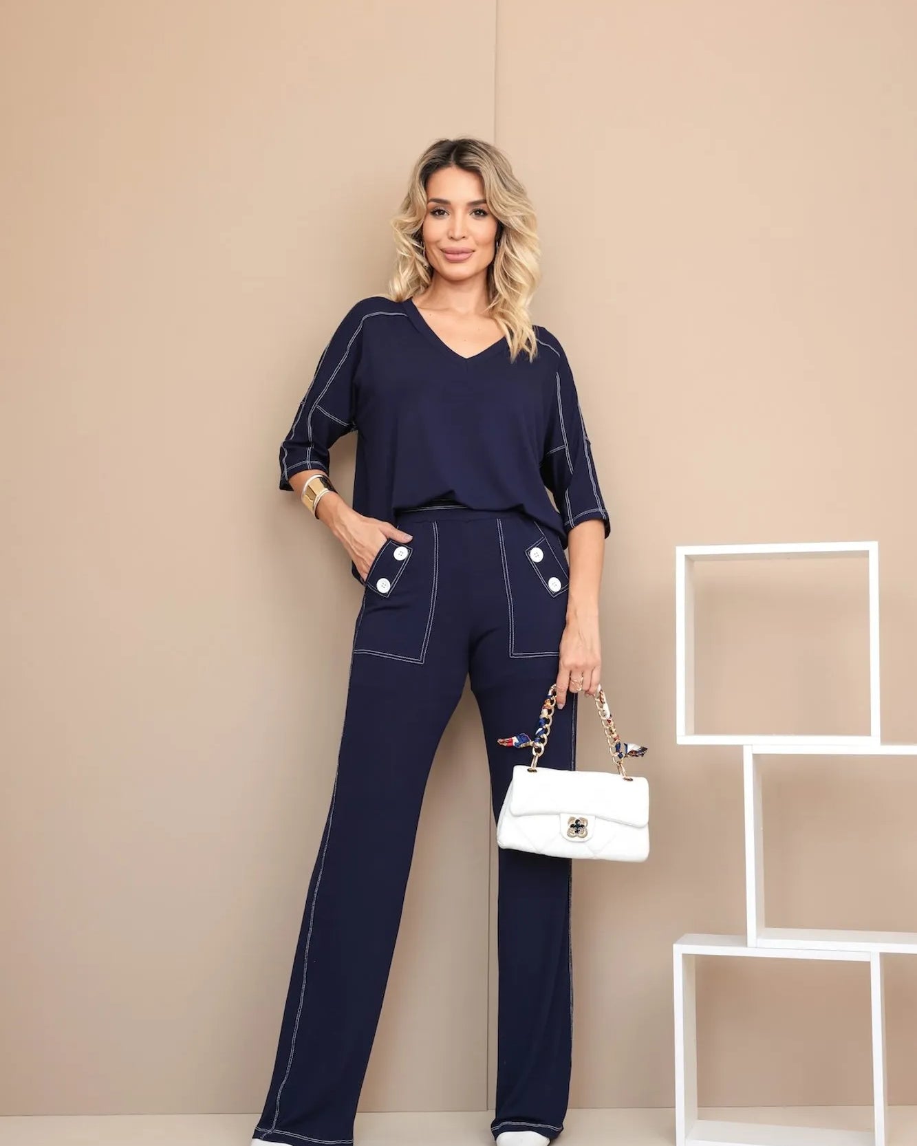 Conjunto Valência - Azul Marinho