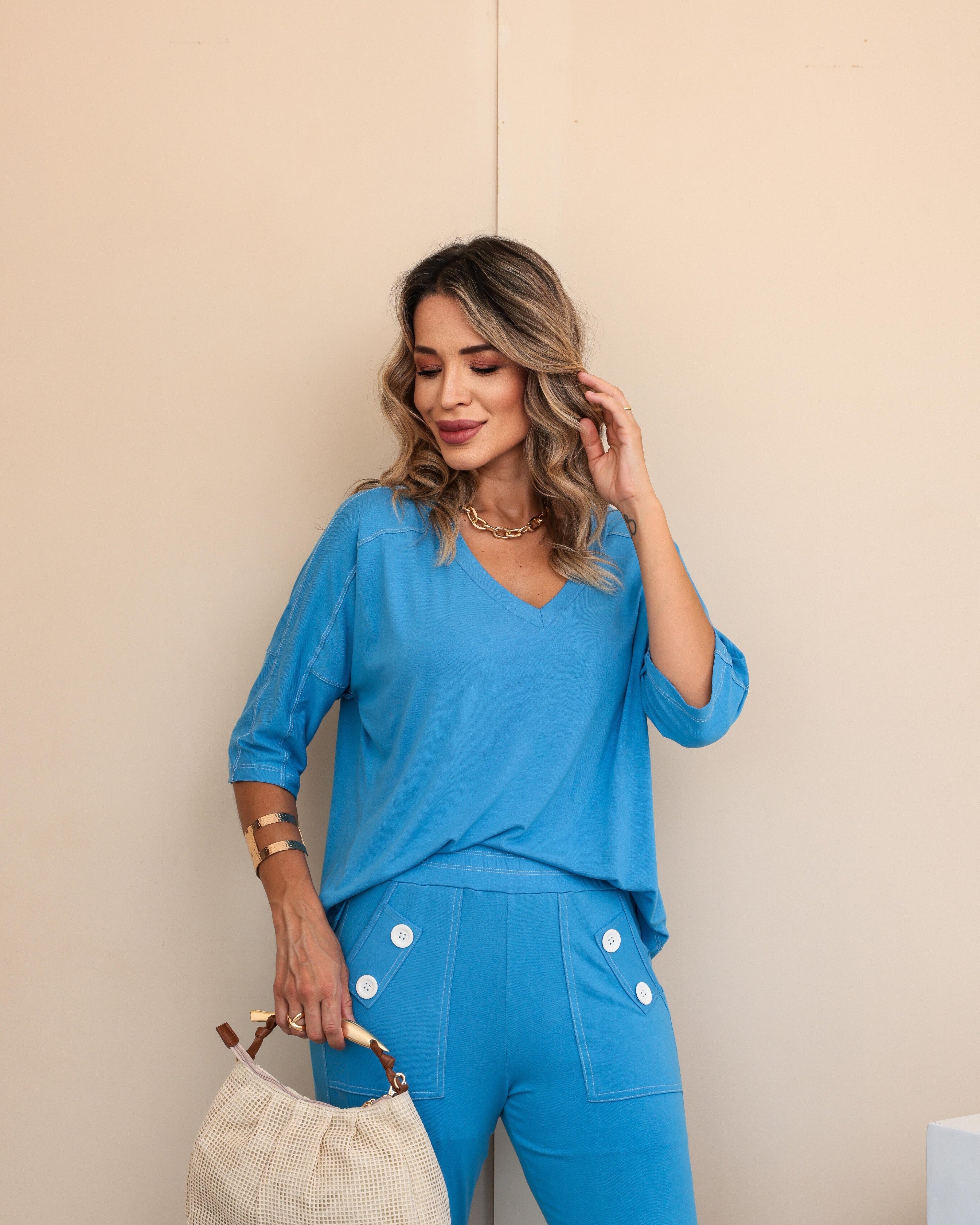 Conjunto Valência - Azul Pacífico