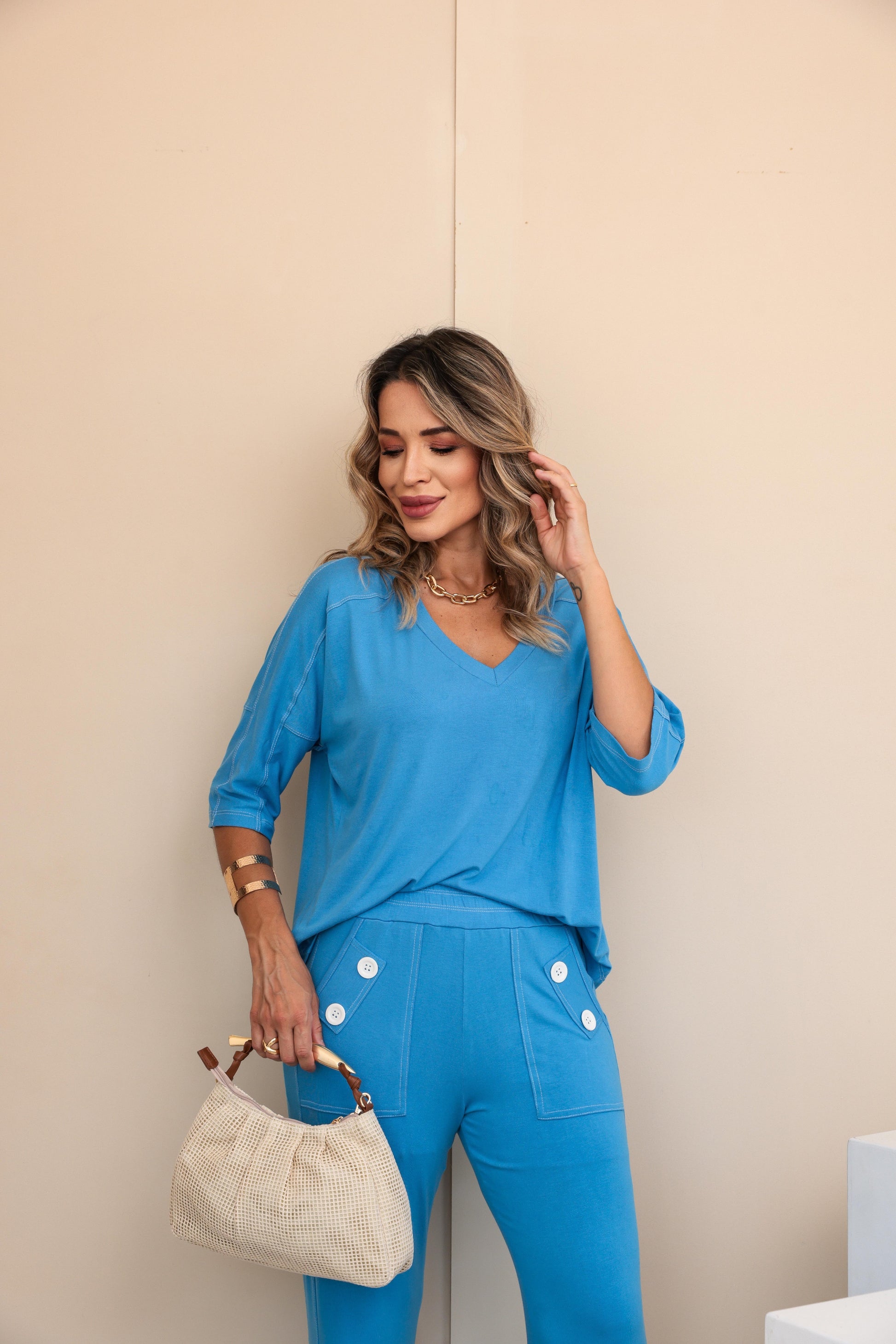 Conjunto Valência - Azul Pacífico