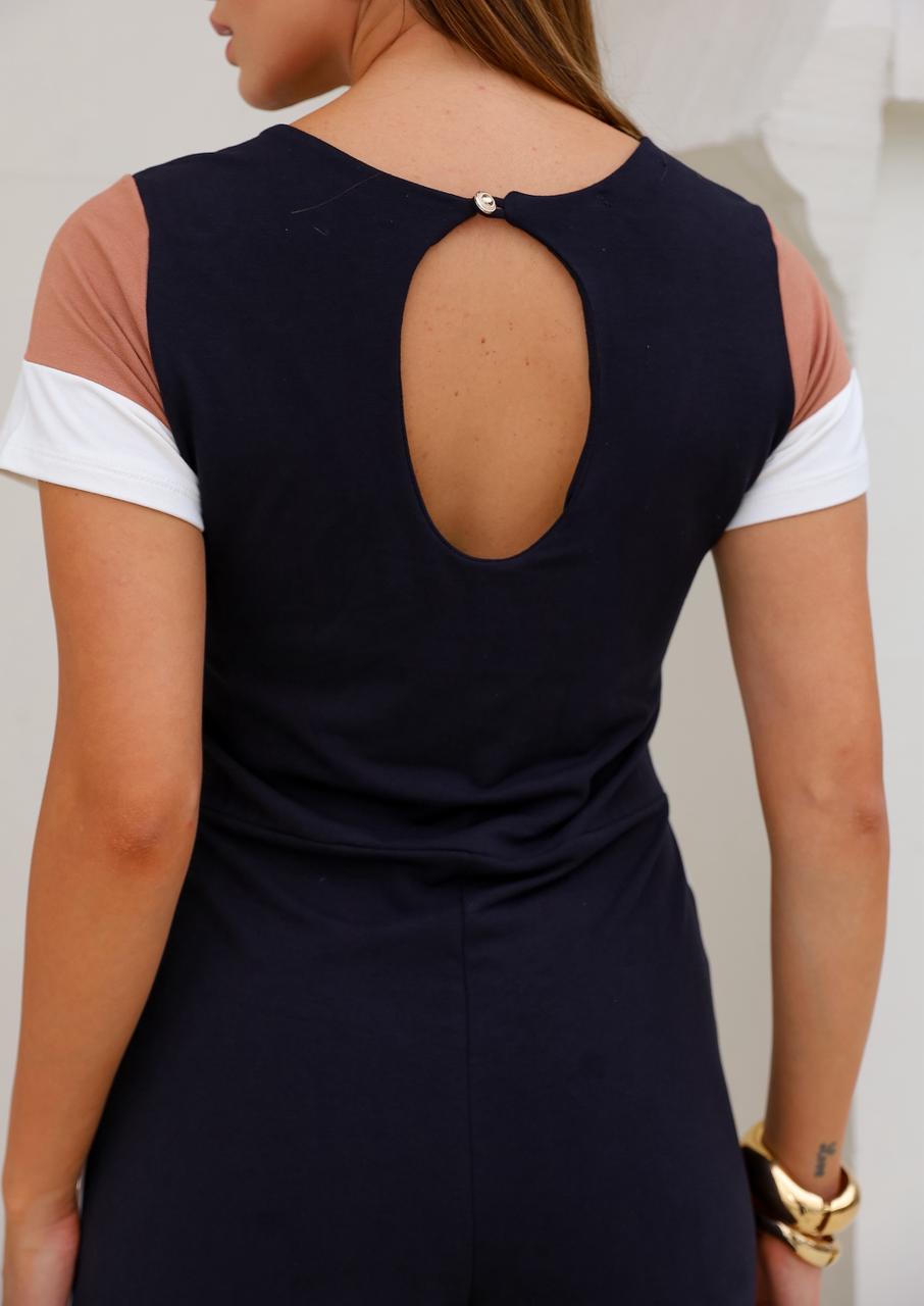 Macacão Avene - Preto/Bege