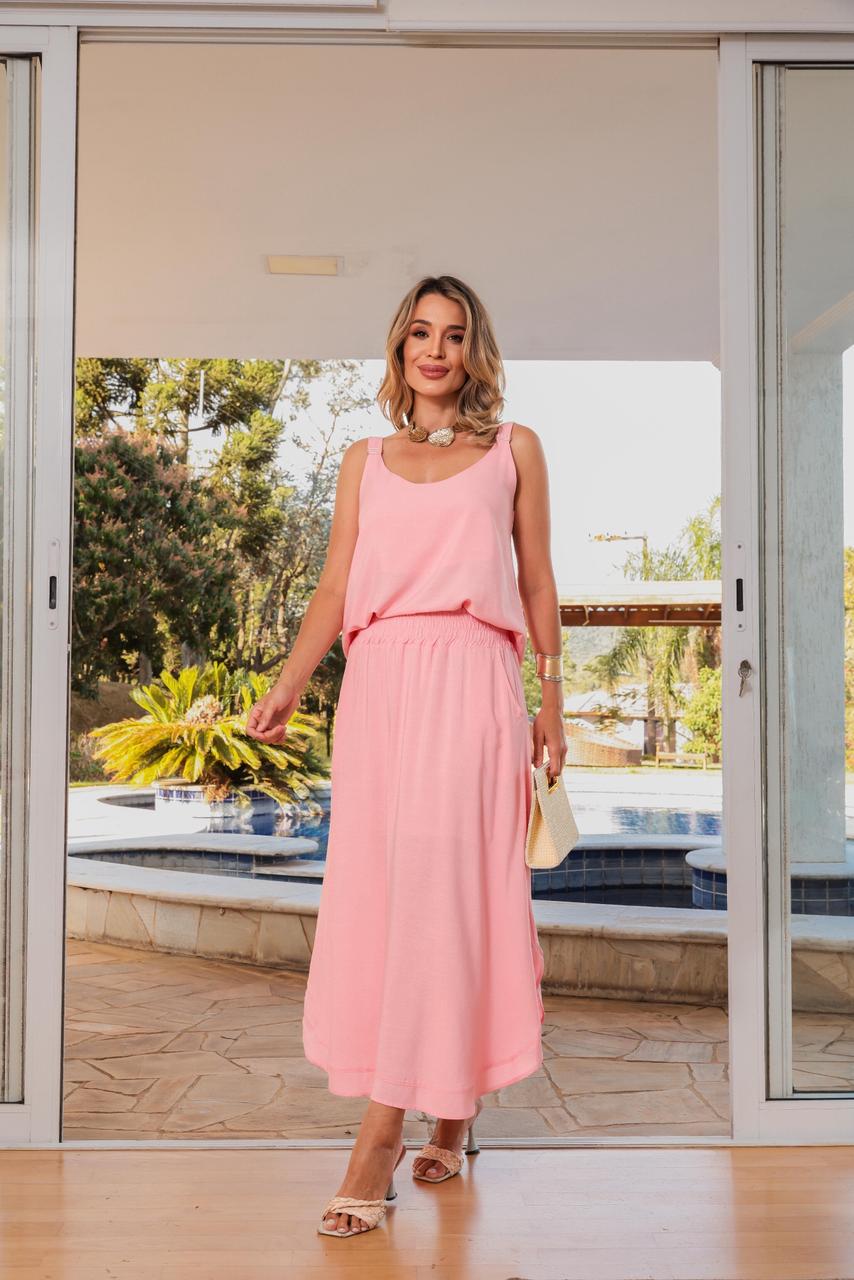 Conjunto Saia Florecer - Rosa