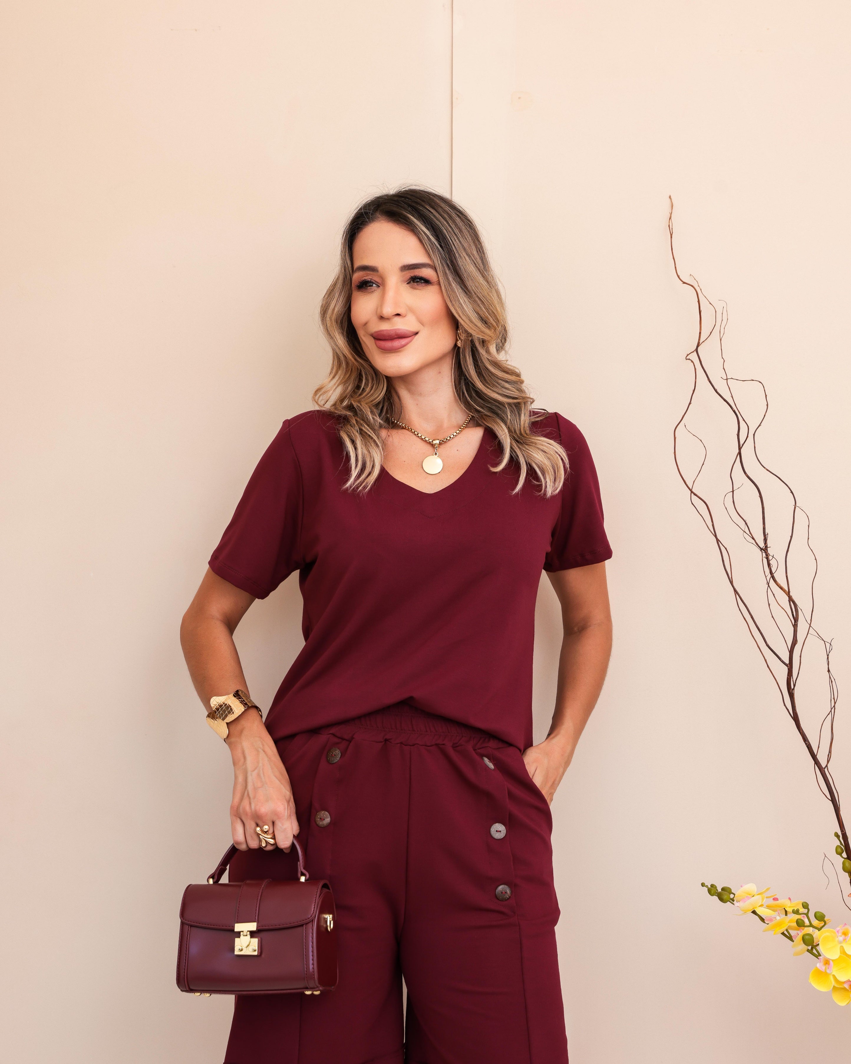 Conjunto Shorts Ocean - Marsala