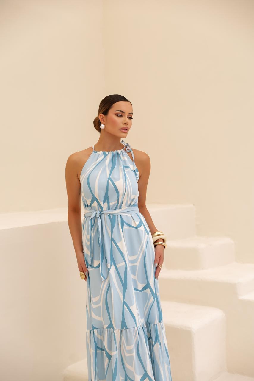 Vestido Poa - Estampa Azul