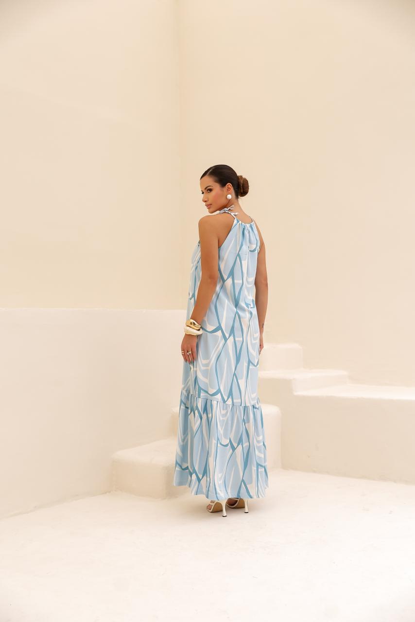 Vestido Poa - Estampa Azul