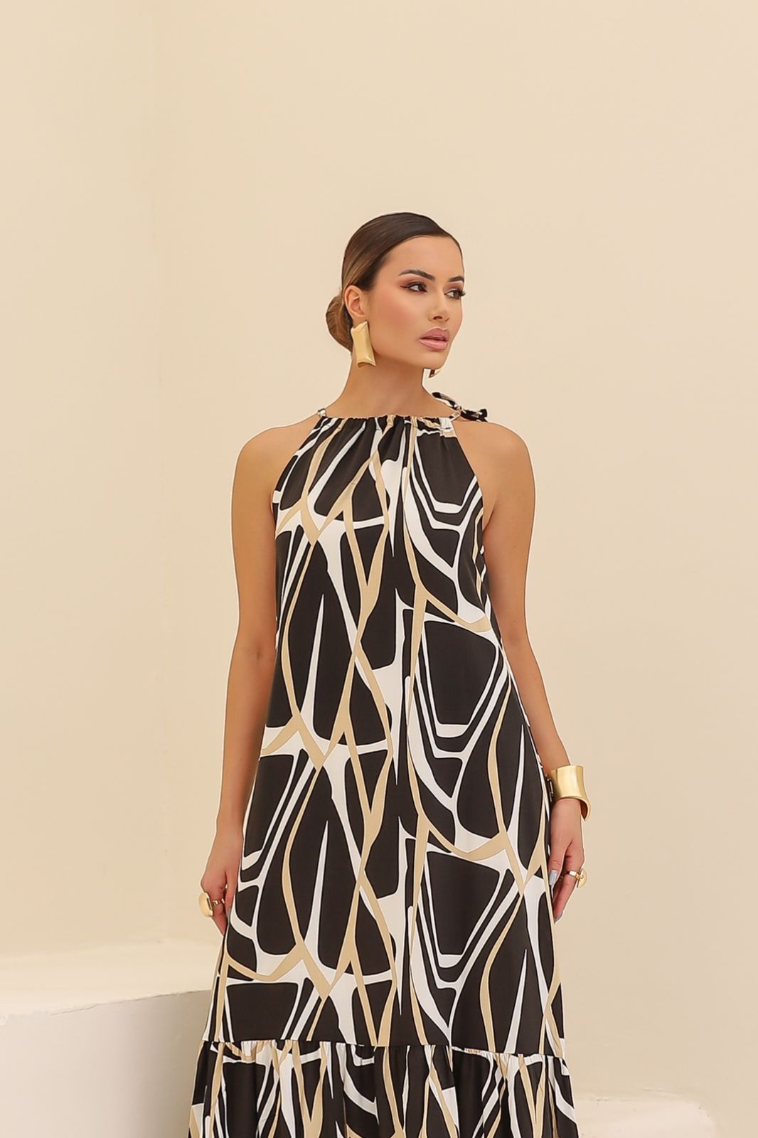 Vestido Poa - Estampa Preto