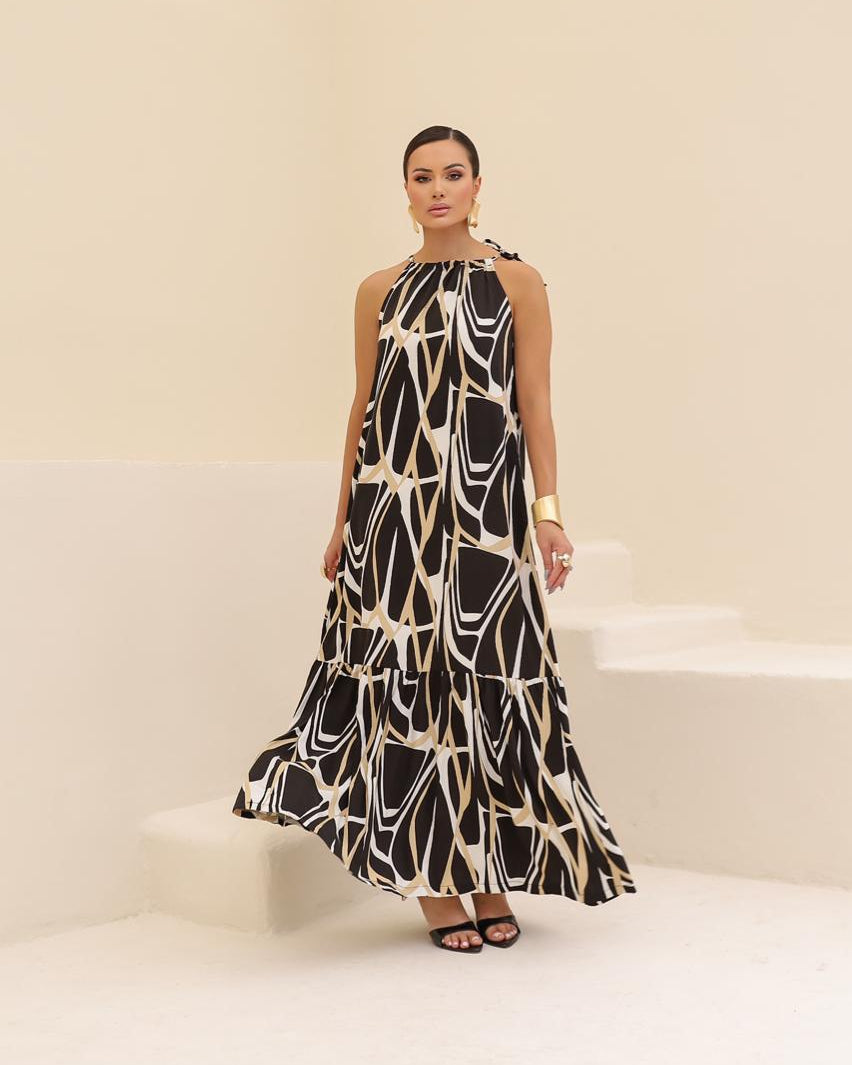 Vestido Poa - Estampa Preto