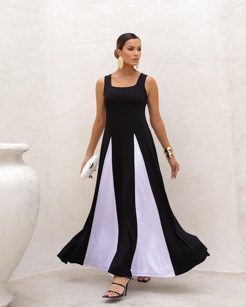 Vestido Celeste - Preto/Off