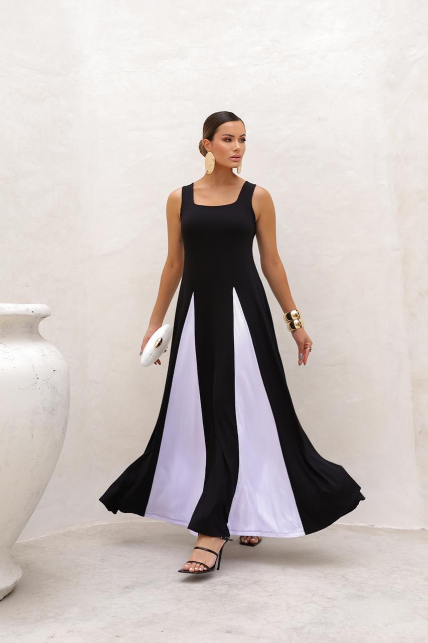 Vestido Celeste - Preto/Off