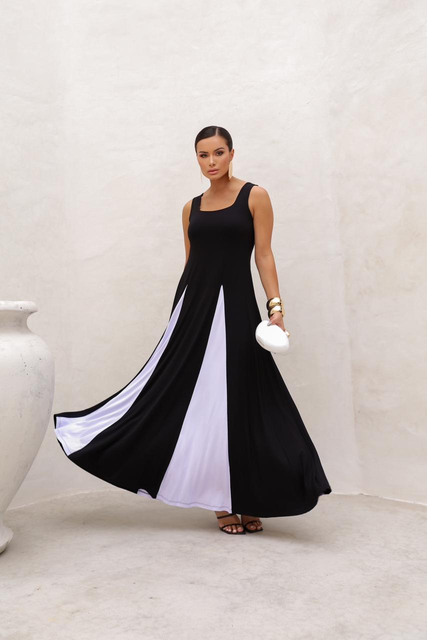 Vestido Celeste - Preto/Off