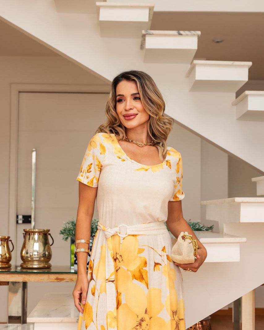 Vestido Copacabana - Floral Amarelo