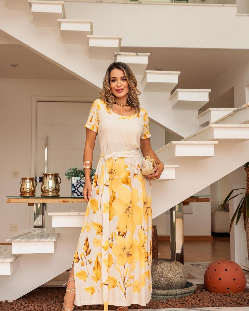 Vestido Copacabana - Floral Amarelo