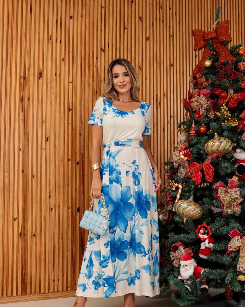 Vestido Copacabana - Floral Azul