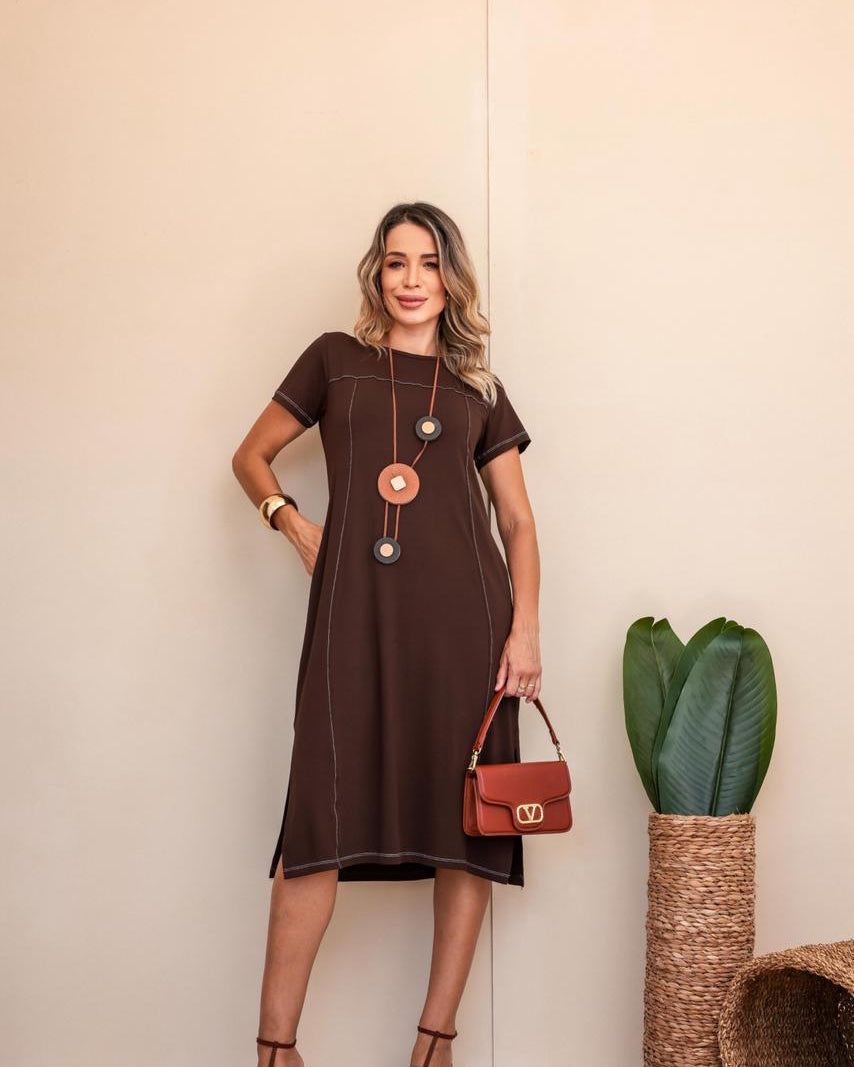 Vestido Maragogi - Marrom