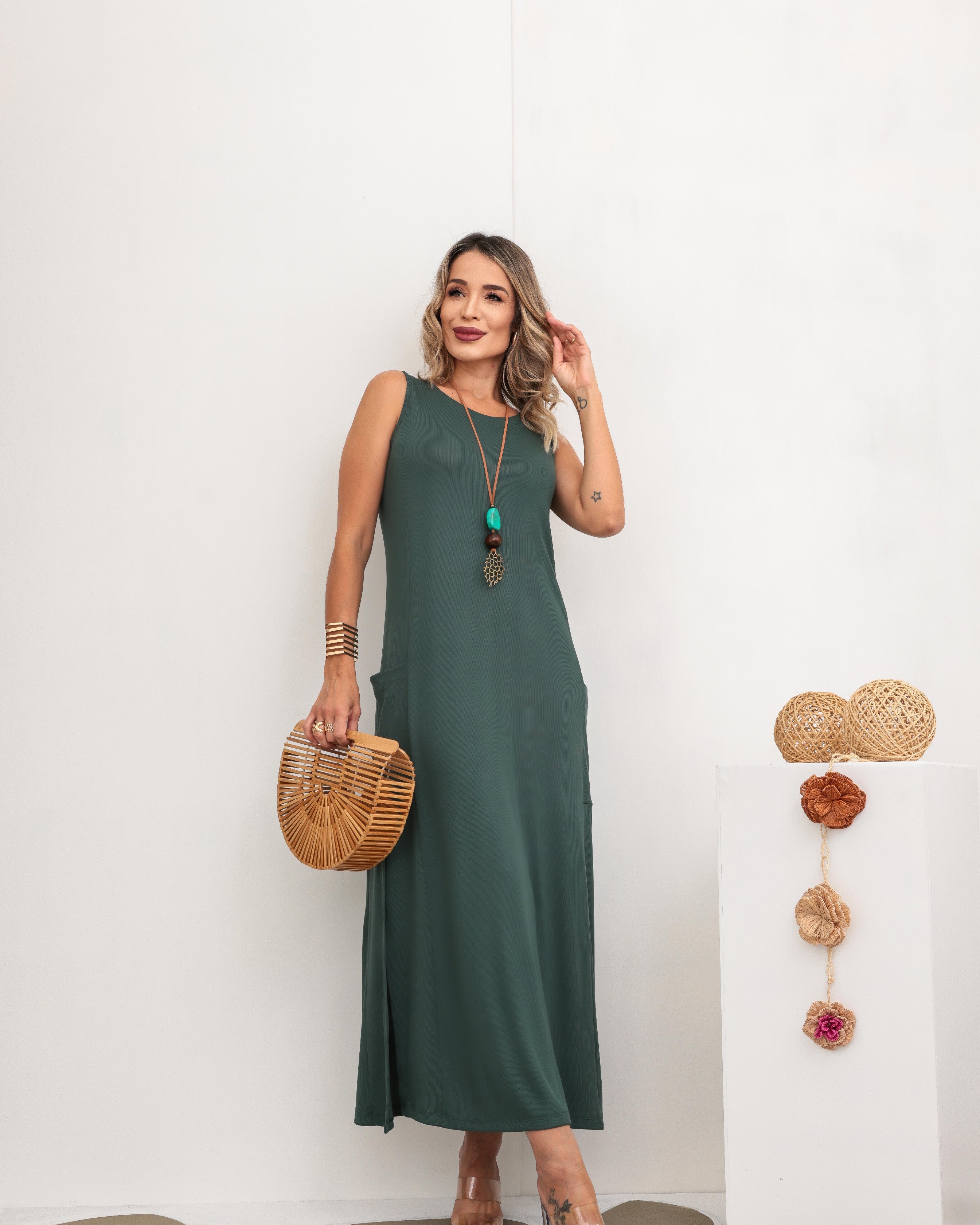 Vestido Rubi - Verde Oliva