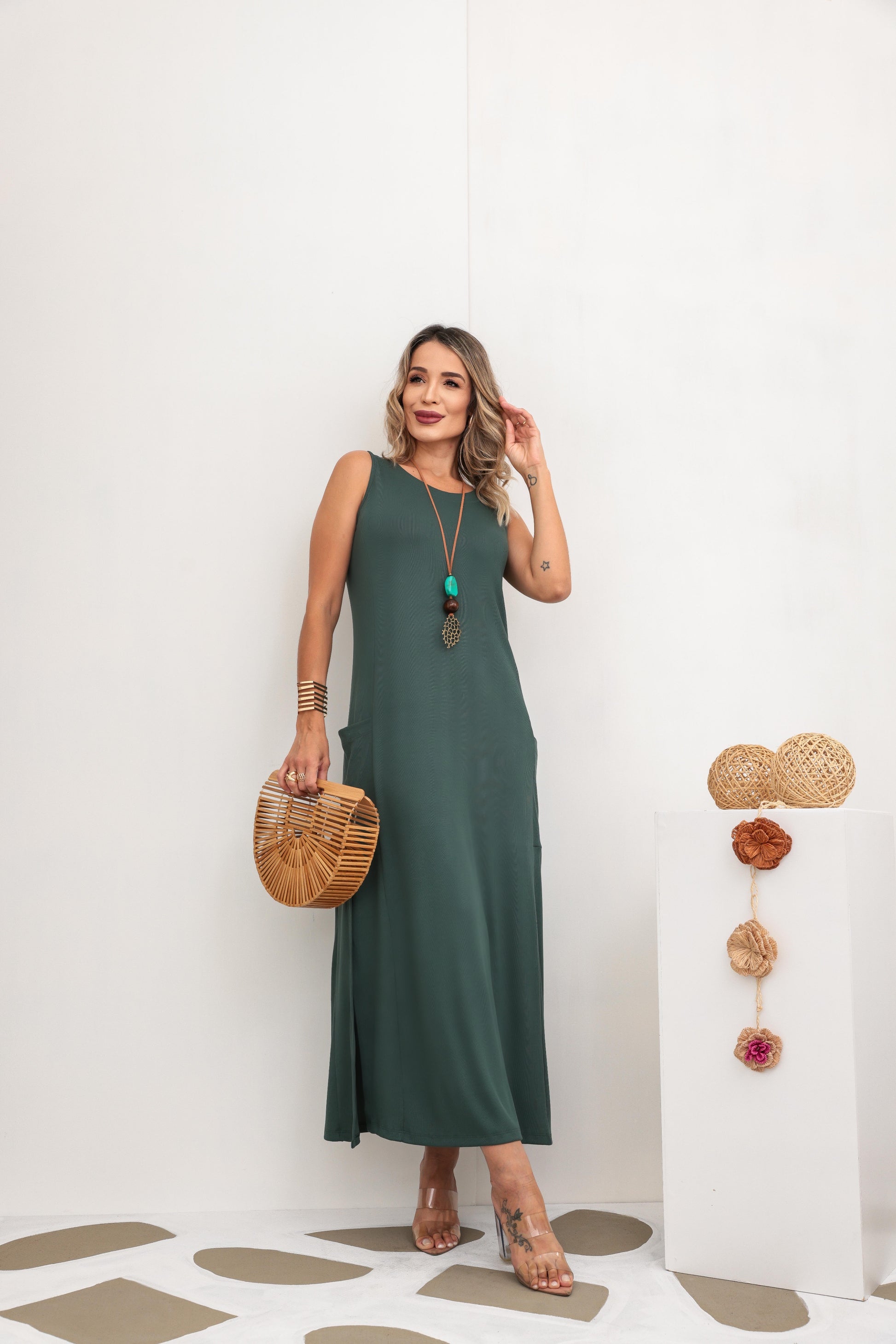 Vestido Rubi - Verde Oliva