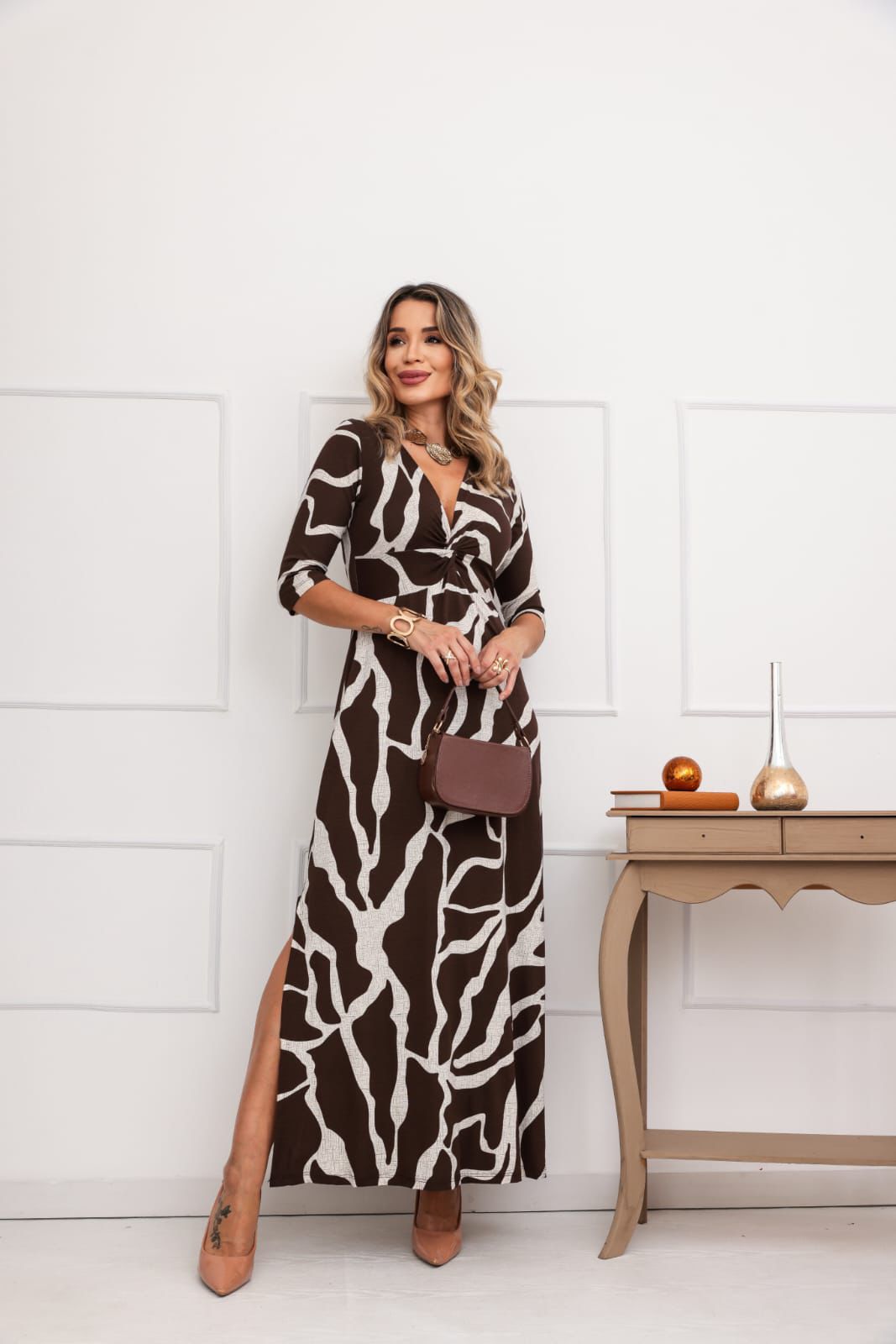 Vestido Safari - Estampado Marrom Animal Print