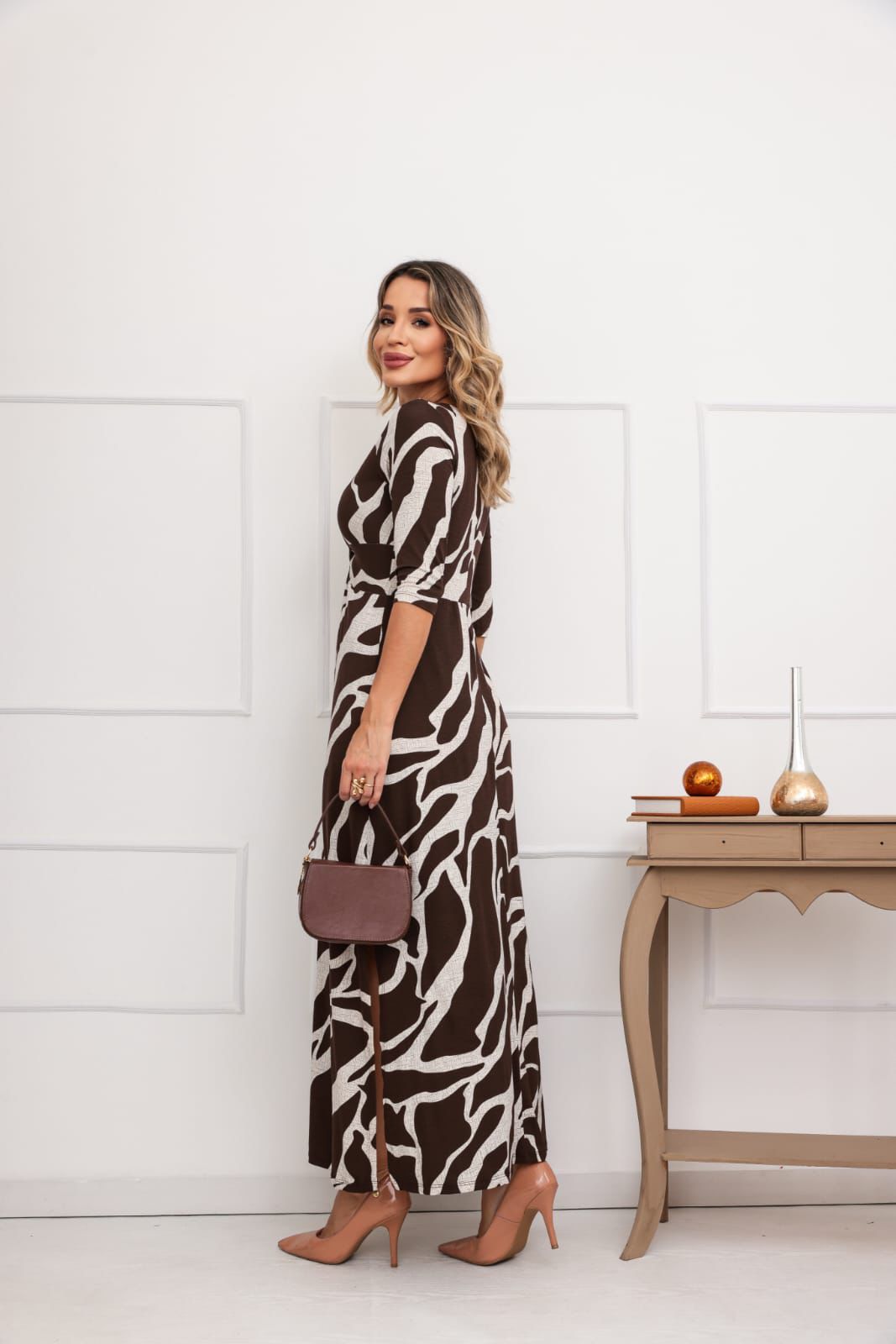 Vestido Safari - Estampado Marrom Animal Print