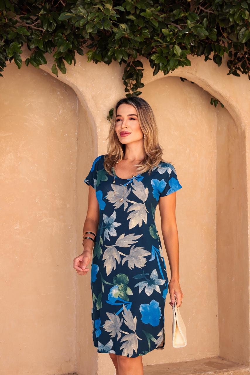 Vestido Sol - Floral Azul