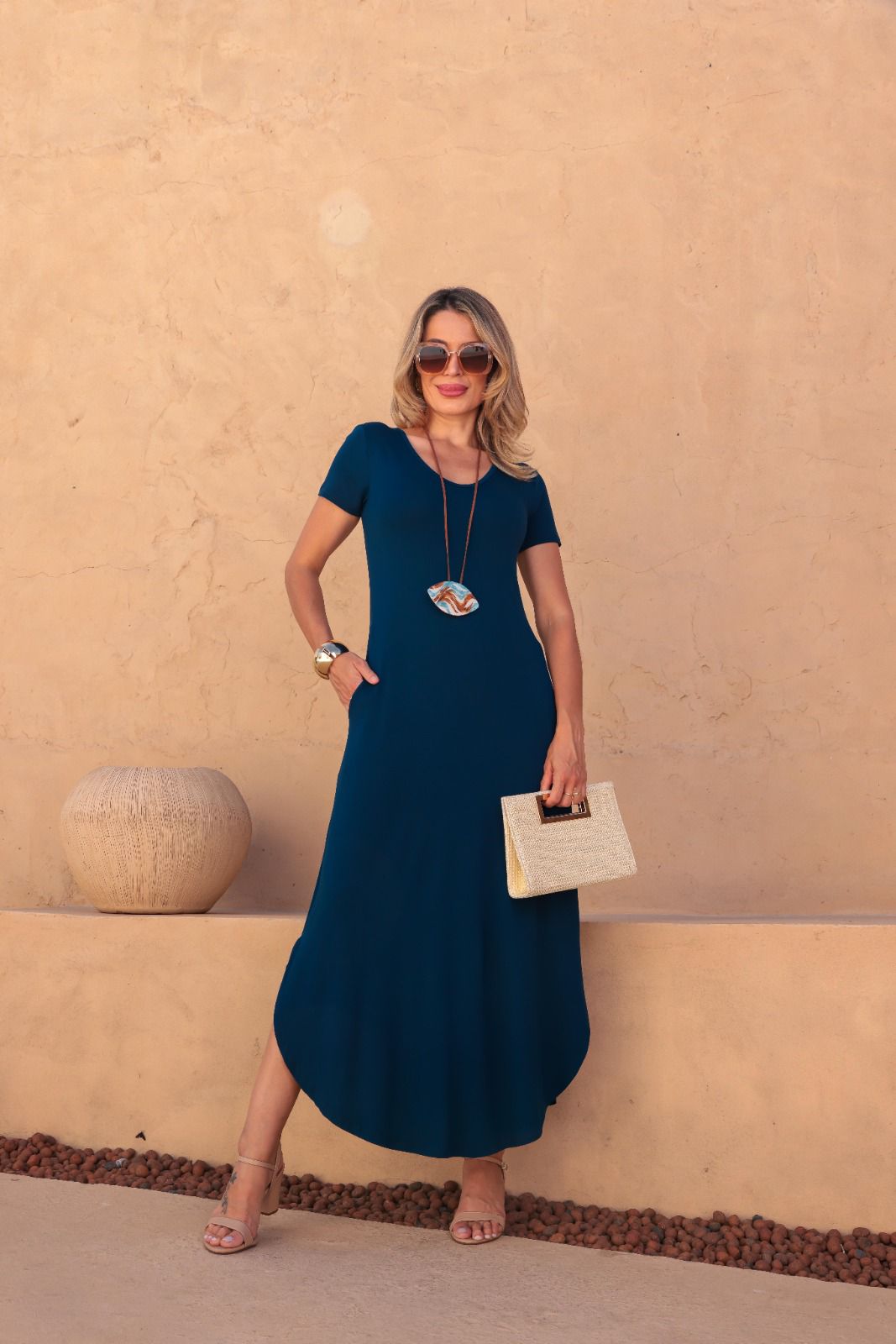 Vestido Solare - Azul Marinho