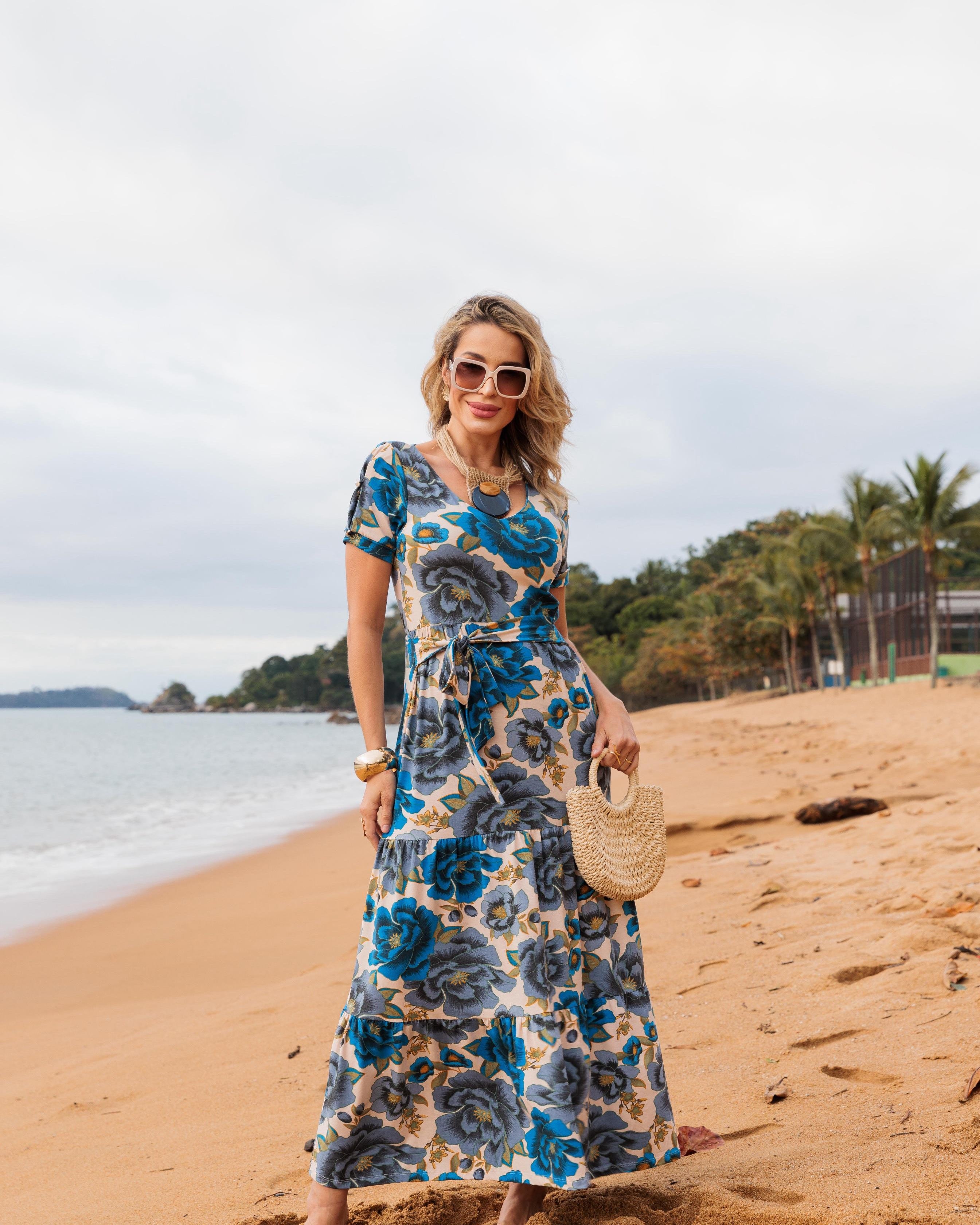 Vestido Três Marias - Floral Azul