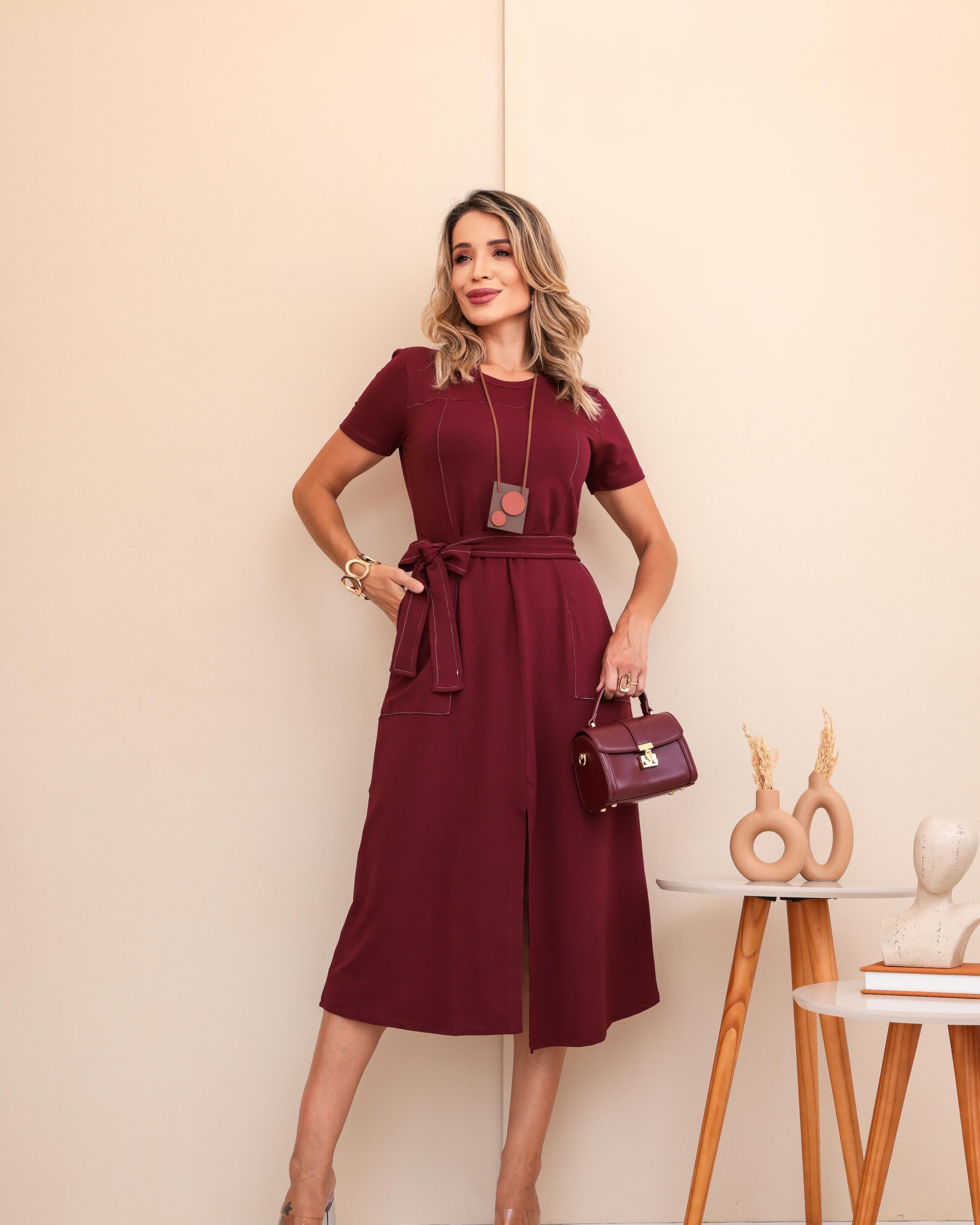 Vestido Viena - Marsala