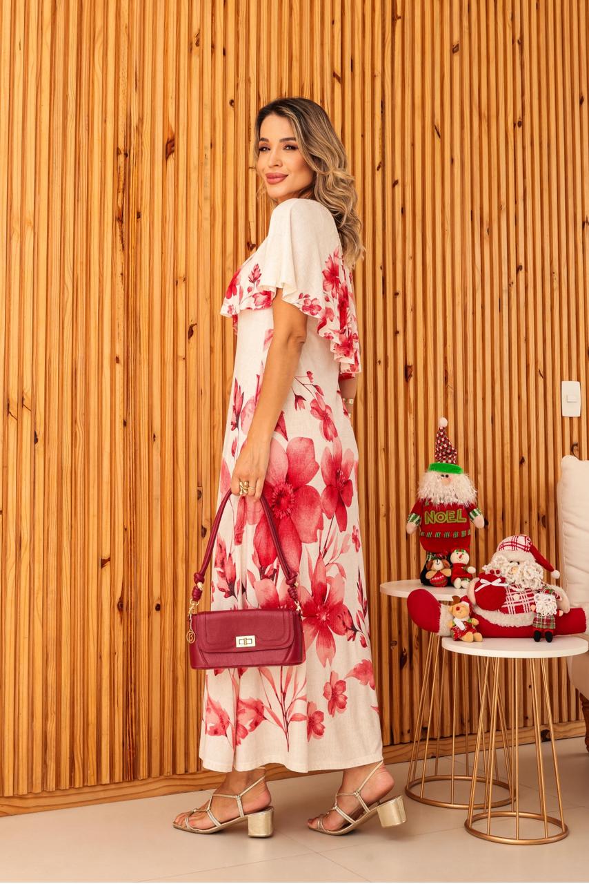 Vestido Vivara - Floral Vermelho
